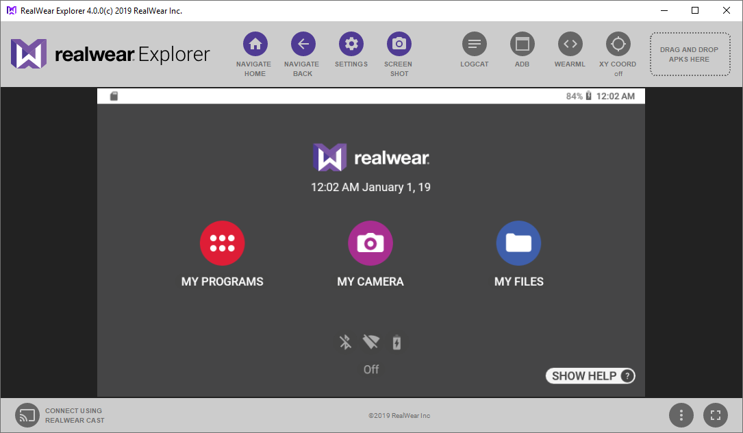 RealWear Explorer 4.0 UI