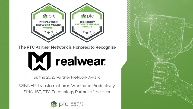 RealWear won Workplace Productivity Award at PTC Partner Summit 2021
